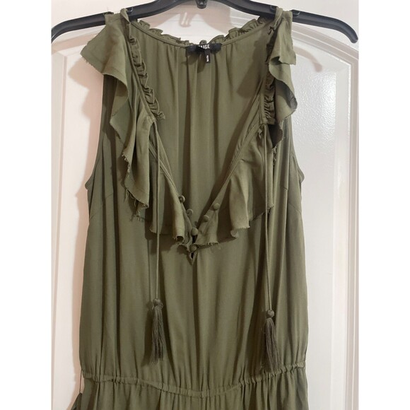PAIGE Paletta Women’s Sleeveless Jumpsuit size XS V-Neck Ruffled Belted Tassels - Picture 2 of 9